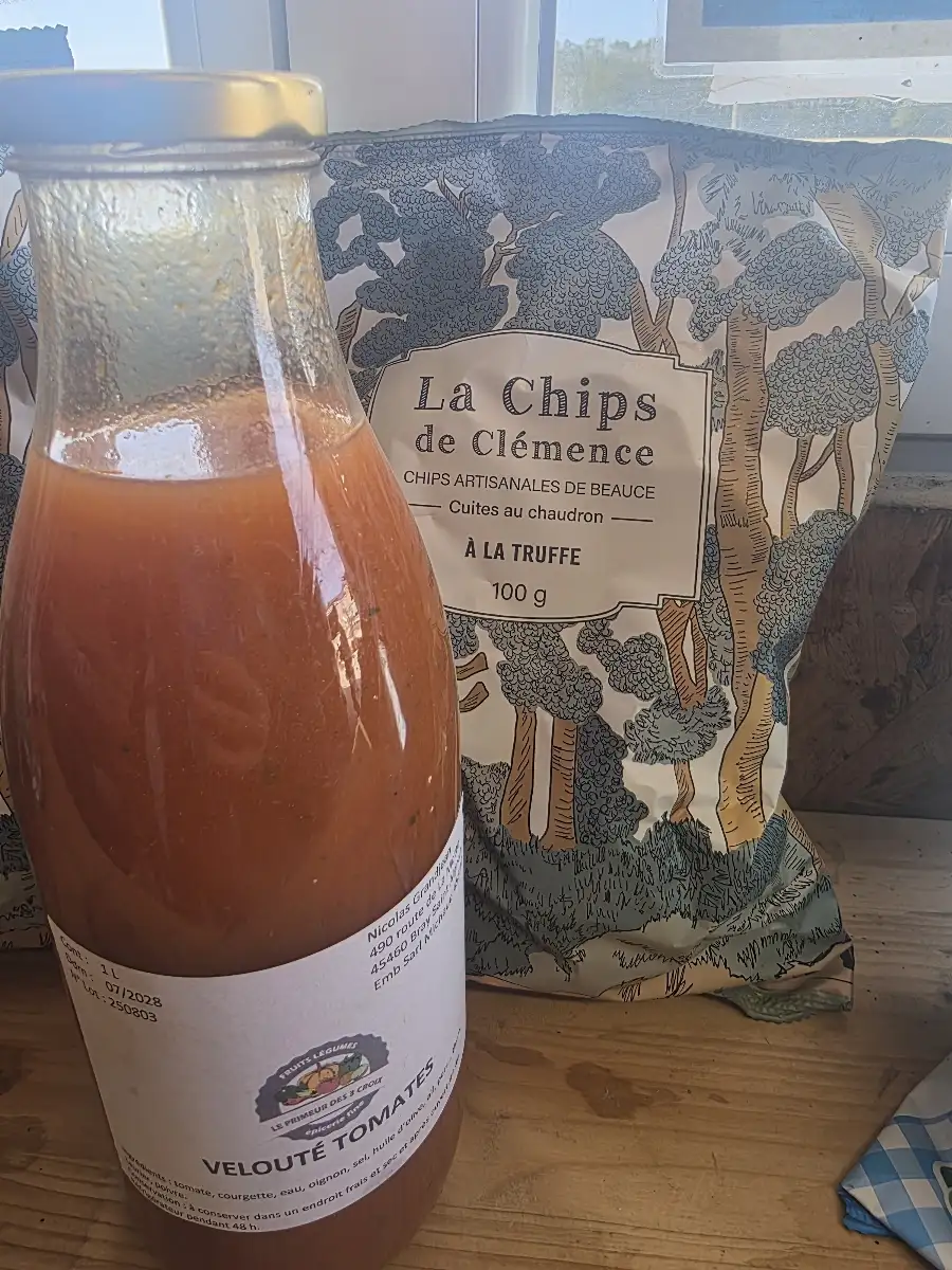 Soupe tomate chips truffe