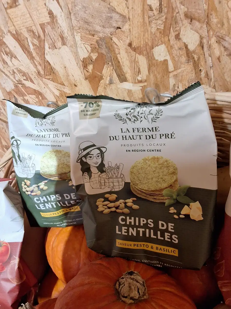Chips lentilles saveur pesto